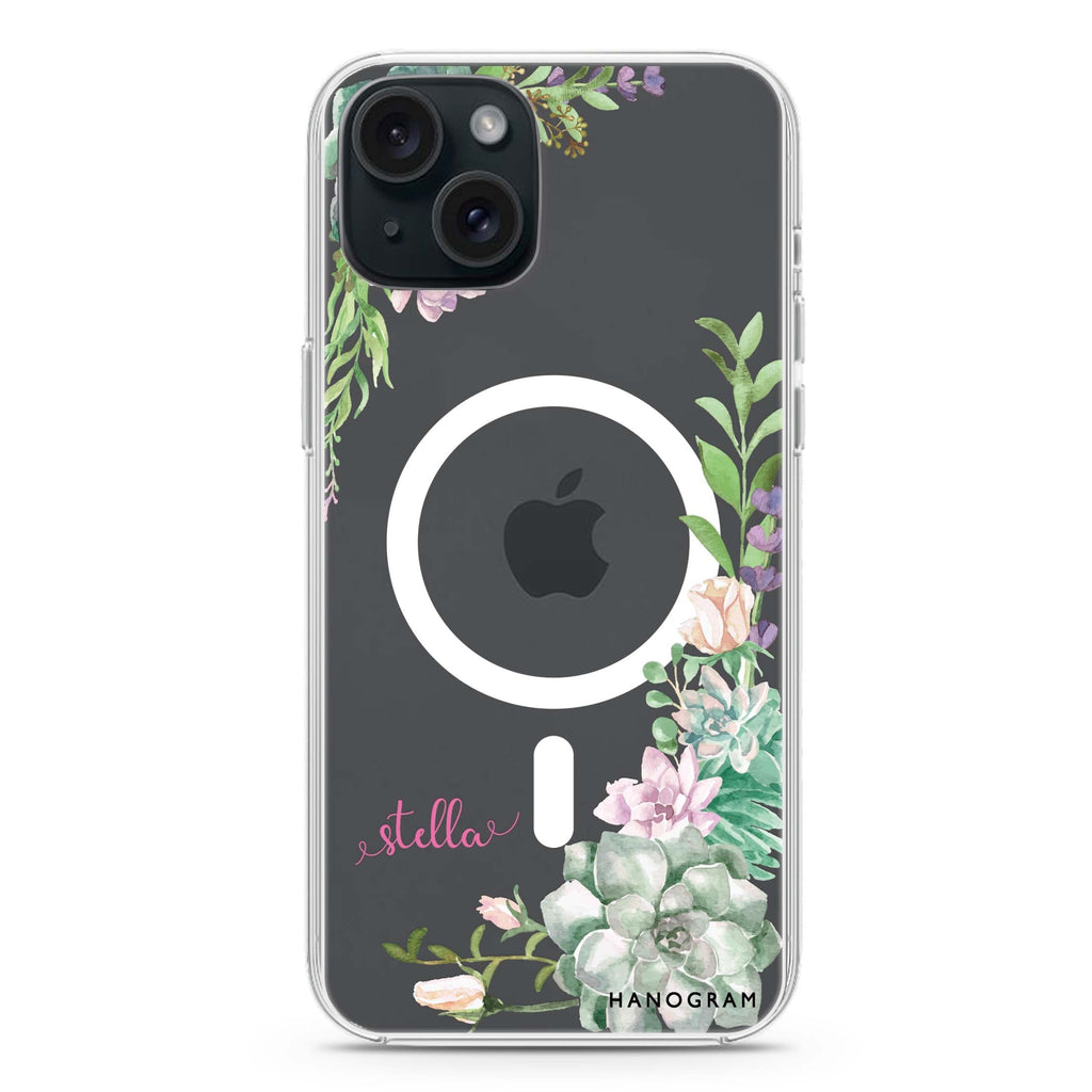 Rose in Wild iPhone 15 Magsafe 兼容水晶透明保護殼