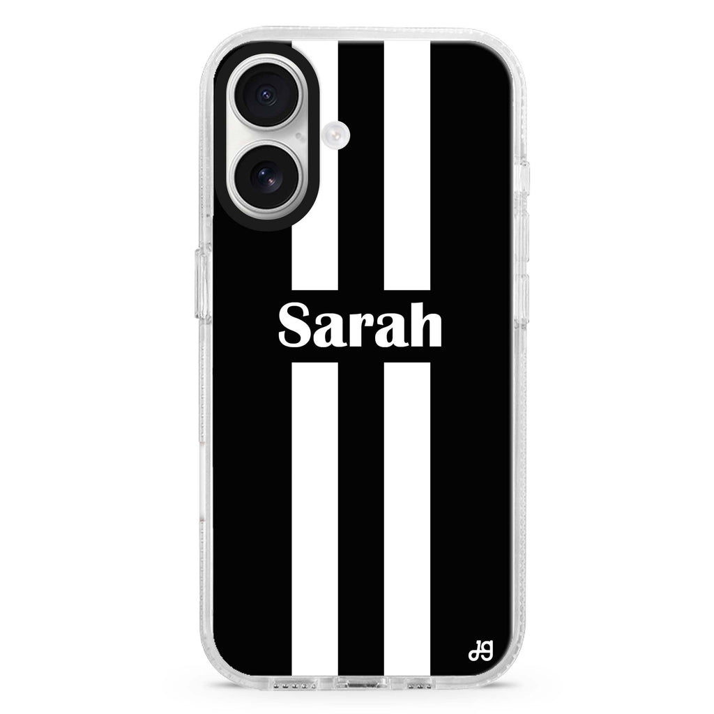 Black and white Stripes Magsafe 兼容水晶透明保護殼