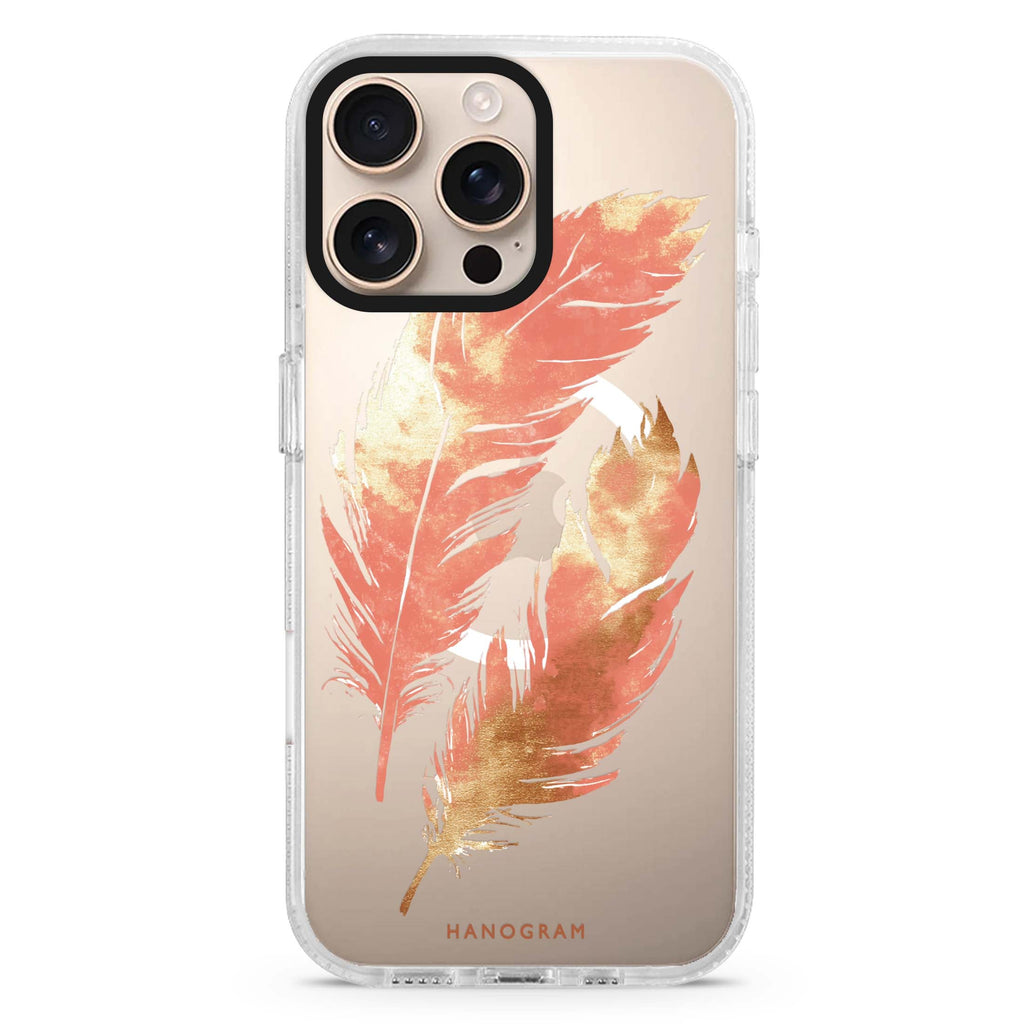 Golden Feathers Magsafe 兼容水晶透明保護殼