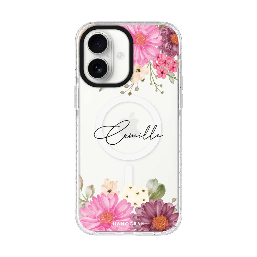 Blooms Bounty iPhone 17 水晶透明保護殼正面展示