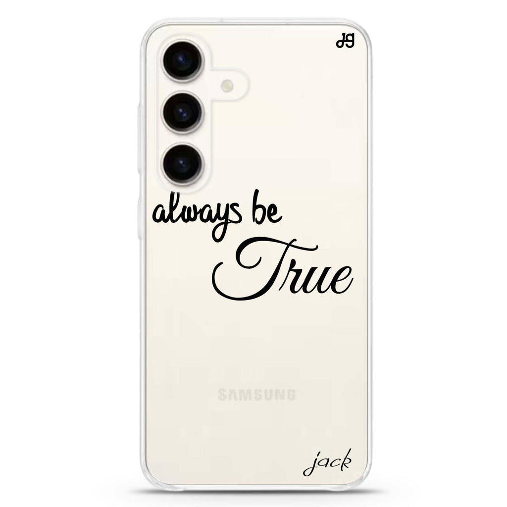 Always be true love with passion I Samsung Galaxy S26/S25/S24 可加名字水晶透明保護殼正面展示