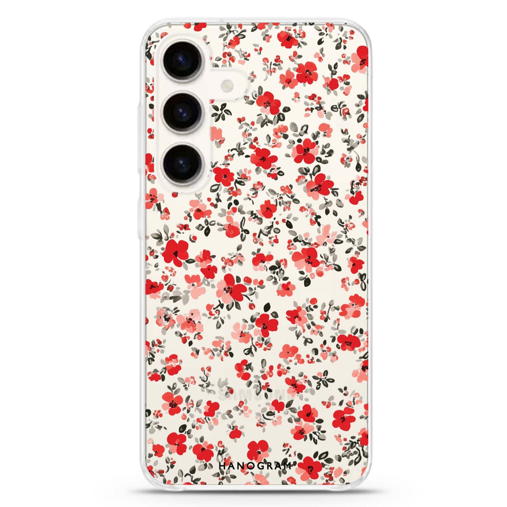 Tiny Bloom Samsung Galaxy S26/S25/S24 水晶透明保護殼正面展示