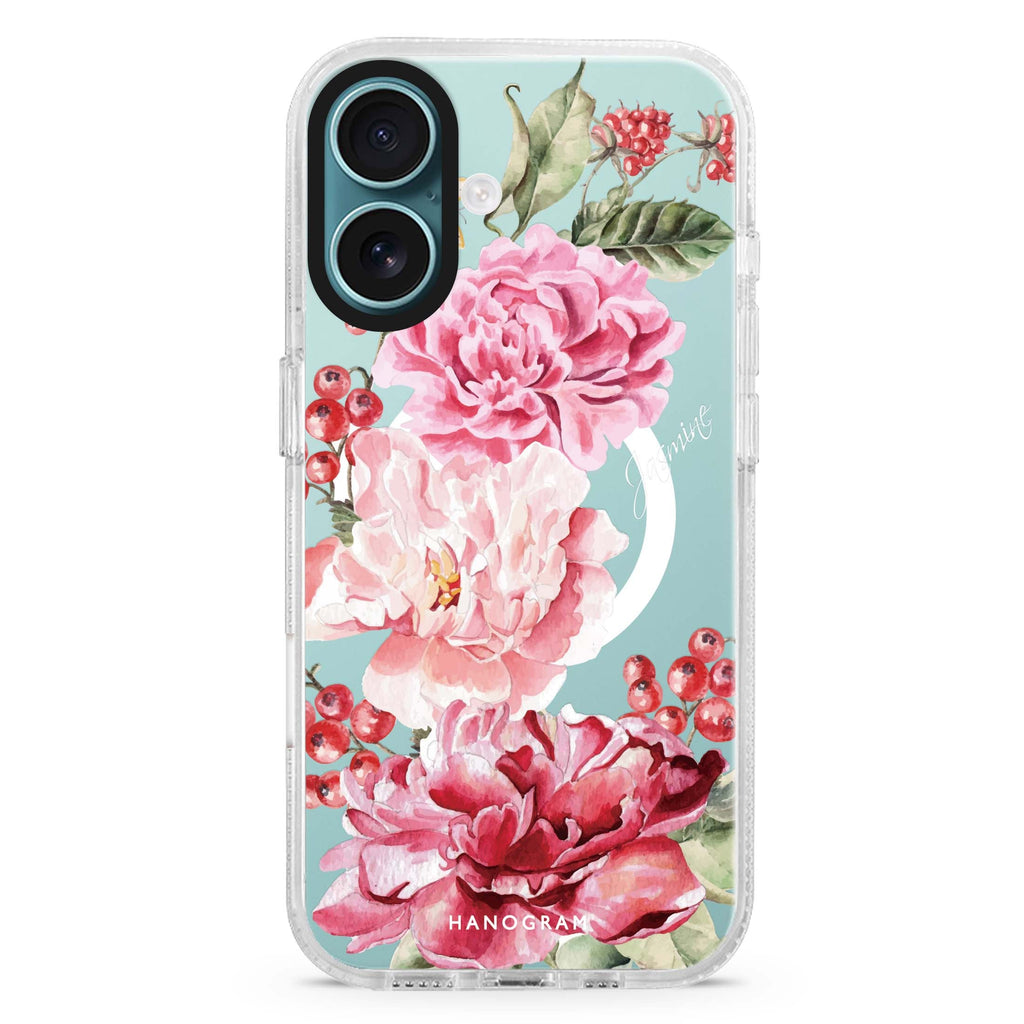 Pretty Watercolor Flowers Magsafe 兼容水晶透明保護殼