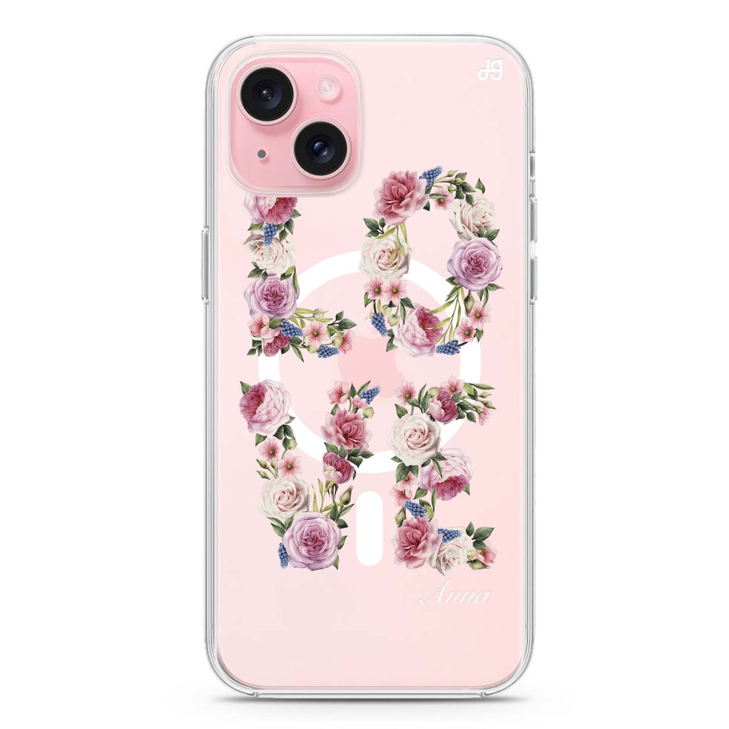 L.O.V.E iPhone 15 Plus Magsafe 兼容水晶透明保護殼