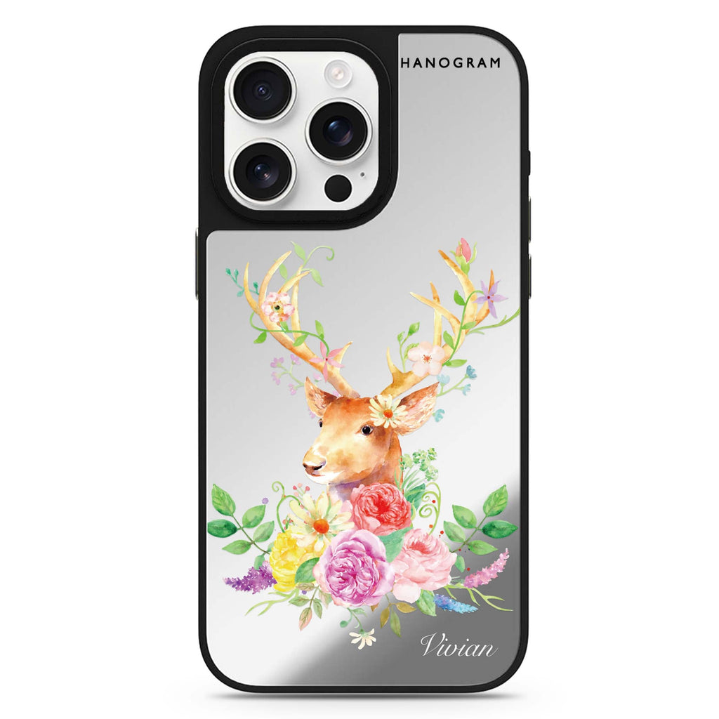 Floral & Deer 鏡面手機殼