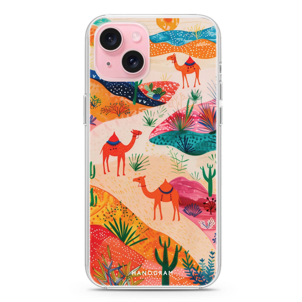 Sand Dunes Safari iPhone 15 Magsafe 兼容水晶透明保護殼