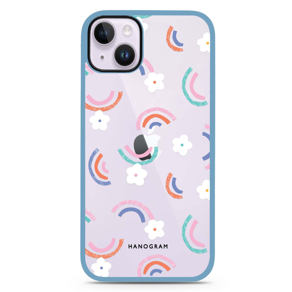 Rainbow Floral iPhone 15 Plus 防衝擊保護殼