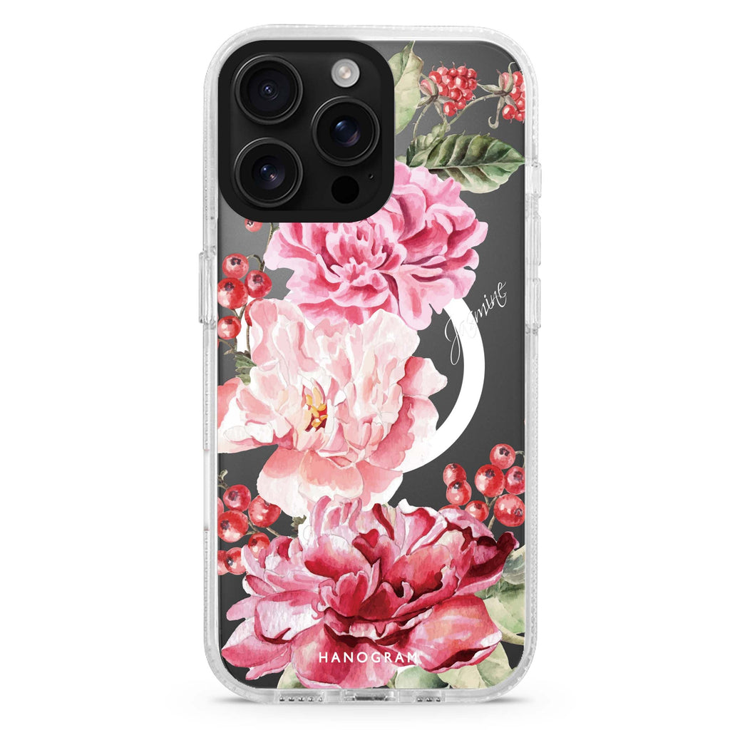 Pretty Watercolor Flowers Magsafe 兼容水晶透明保護殼