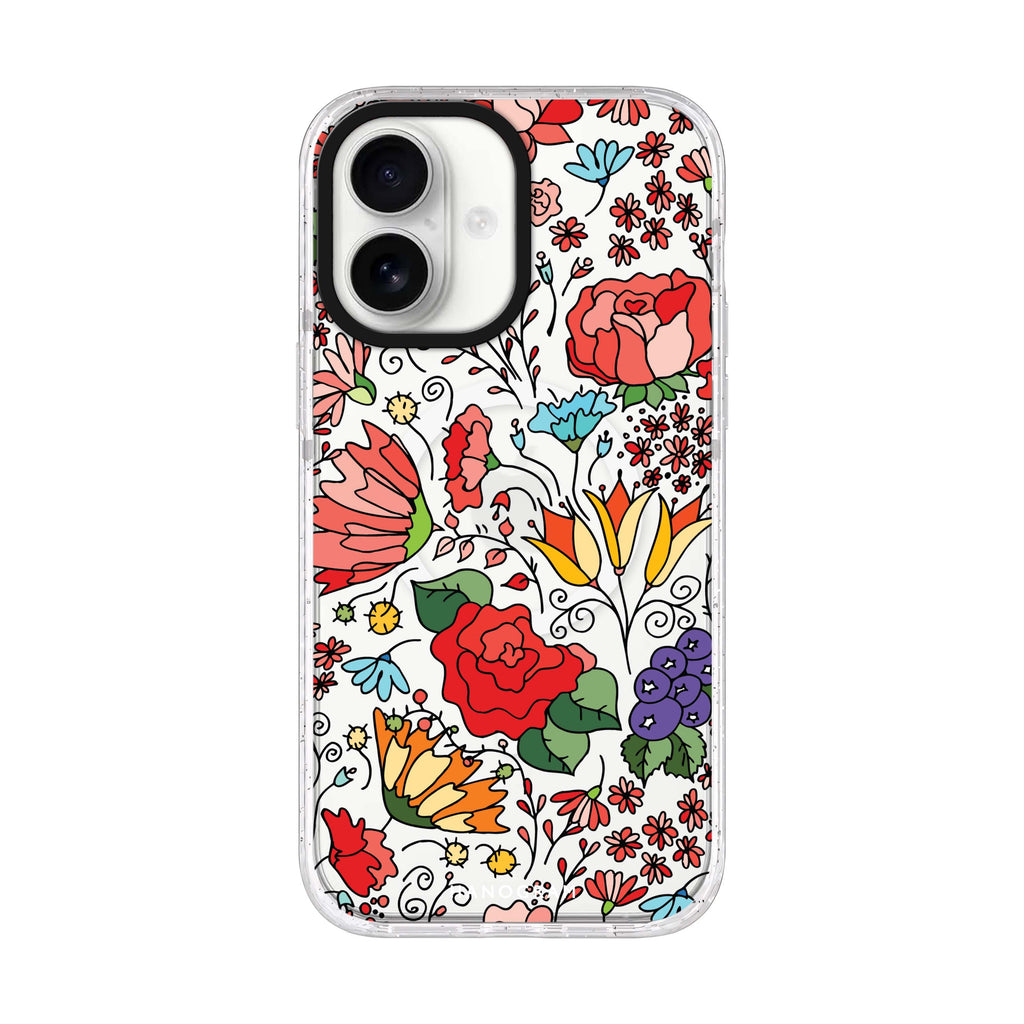 Petal Poetry iPhone 17 水晶透明保護殼正面展示