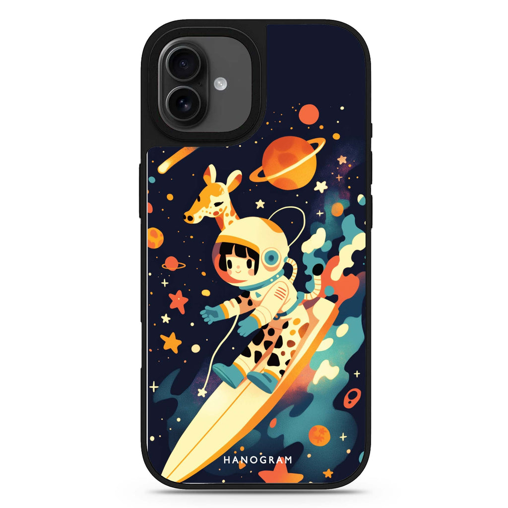 Space Giraffe iPhone 17 星空鏡面手機殼 主圖設計