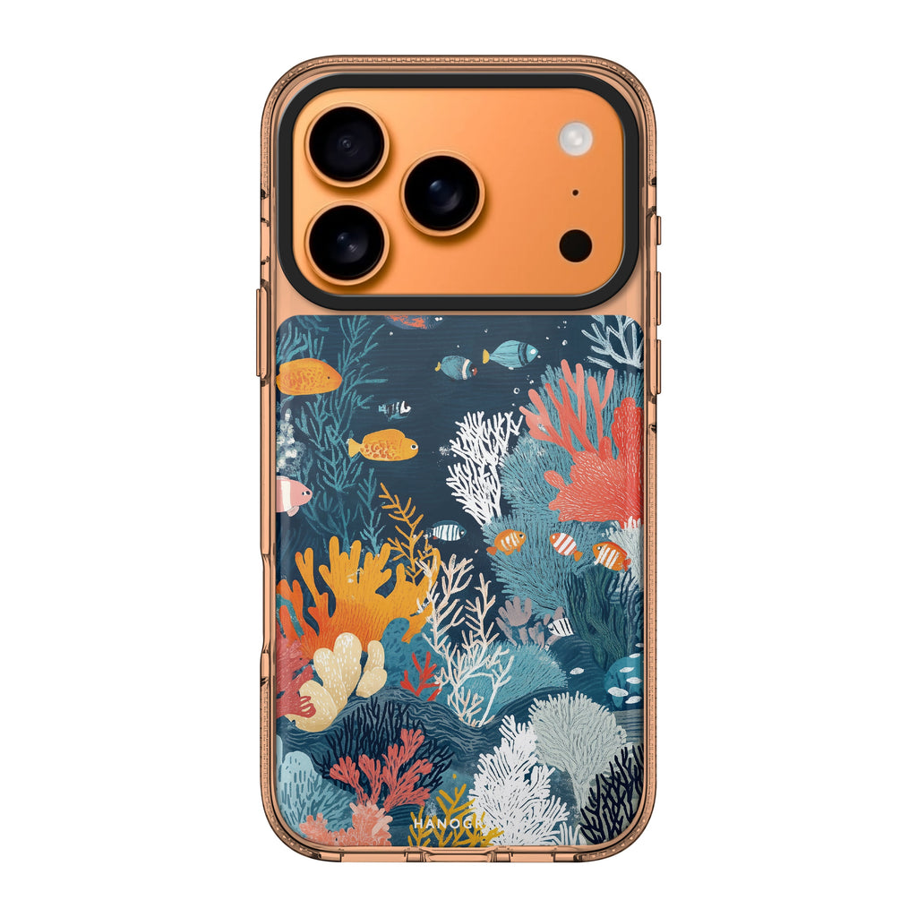 Coral Carvings iPhone 17 Pro Max MagSafe 水晶透明保護殼 插畫圖案設計 圖1