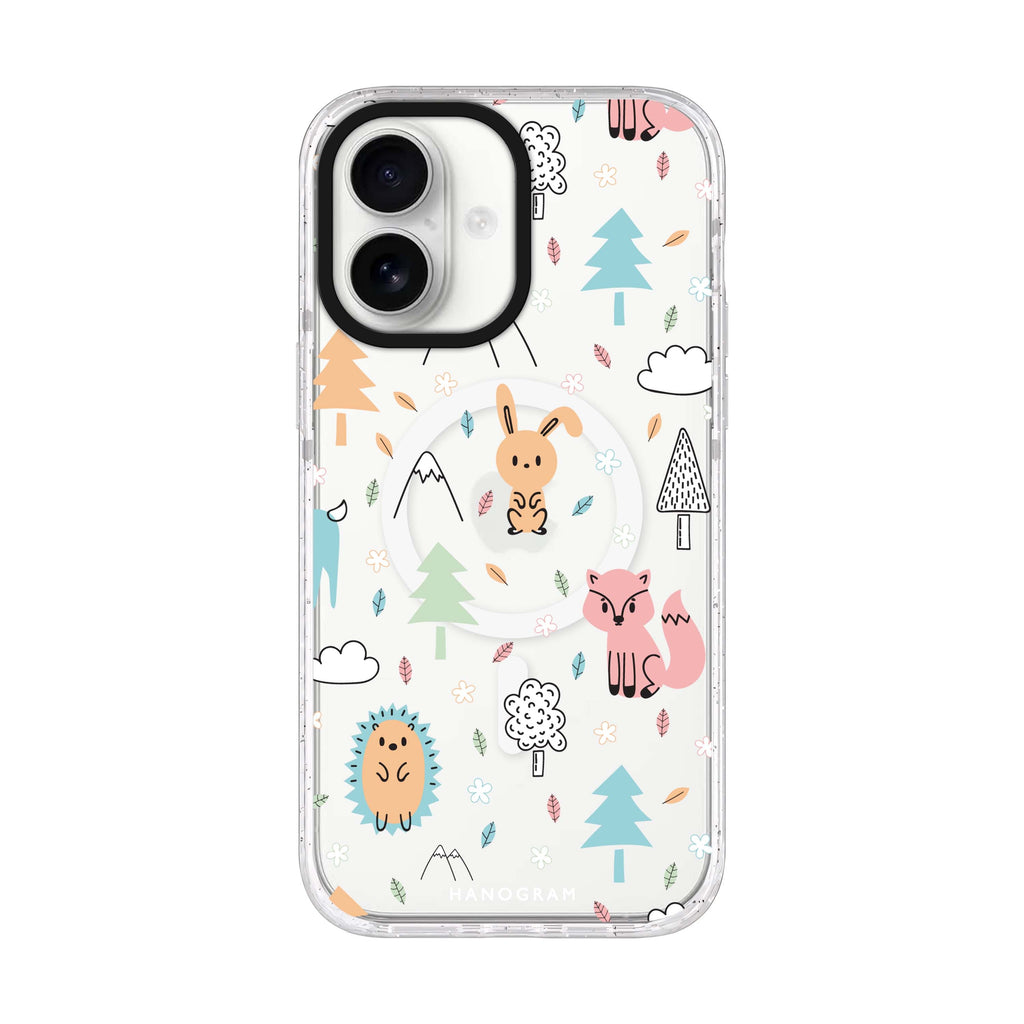 Whimsy Wildlife iPhone 17 水晶透明保護殼正面展示