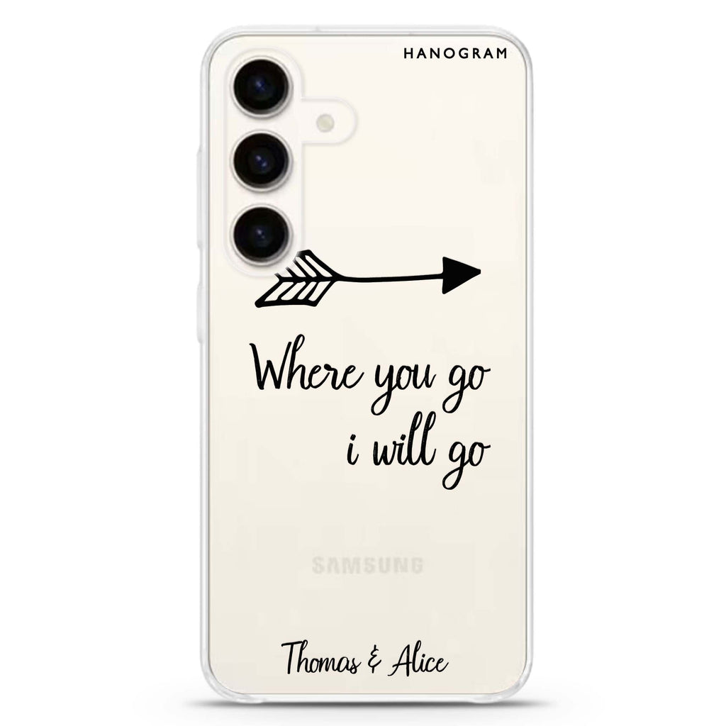 Always love together Samsung Galaxy S26/S25/S24 可加名字水晶透明保護殼正面展示