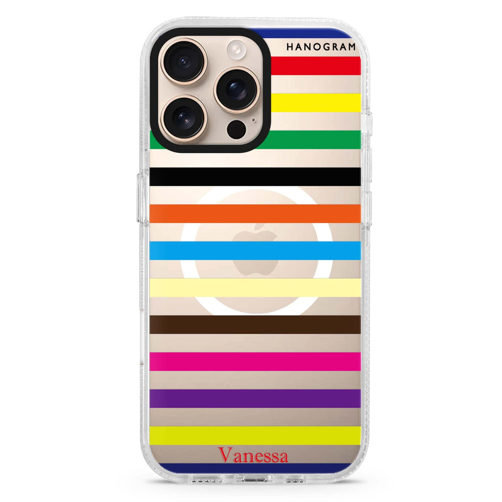 colorful stripe Magsafe 兼容水晶透明保護殼