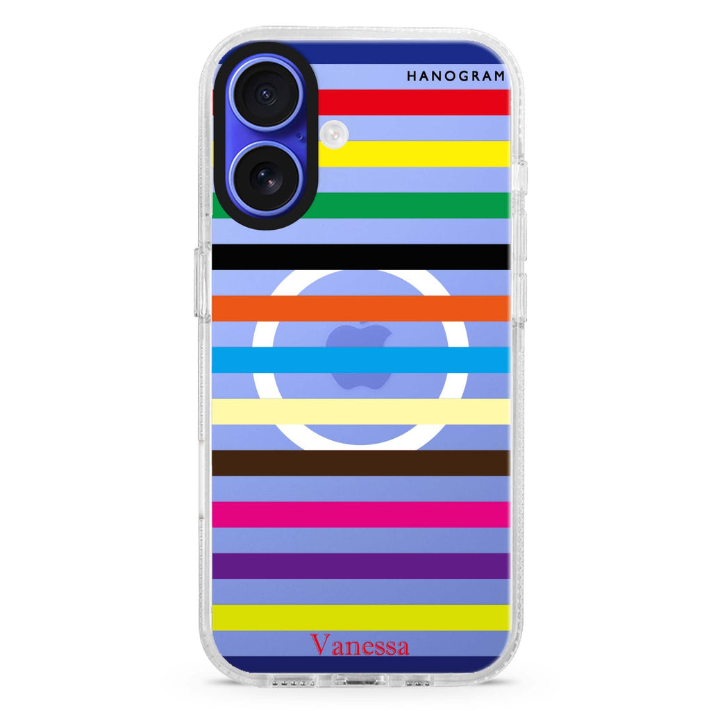 colorful stripe Magsafe 兼容水晶透明保護殼