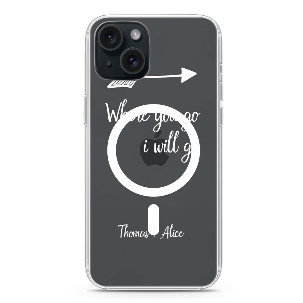 Always love together iPhone 15 Plus Magsafe 兼容水晶透明保護殼