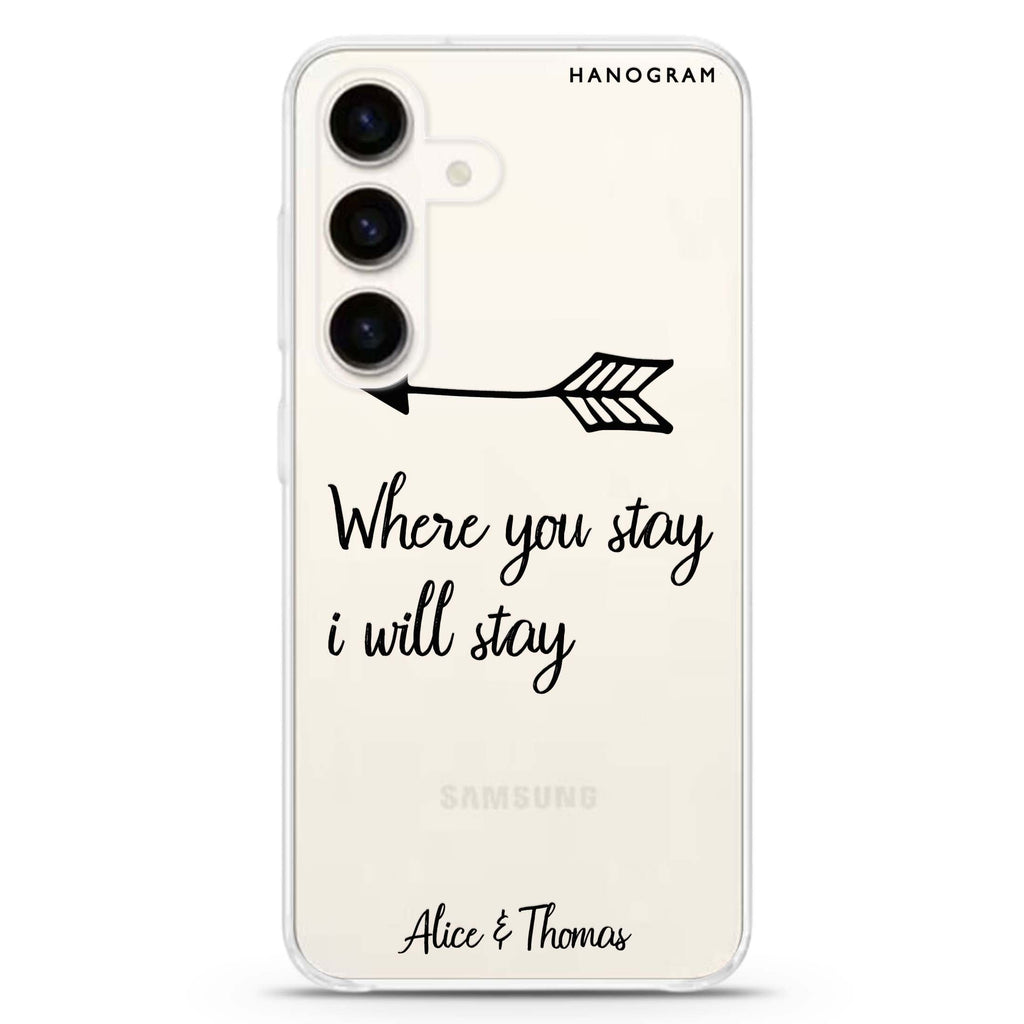 Always love together Samsung Galaxy S26/S25/S24 可加名字水晶透明保護殼正面展示