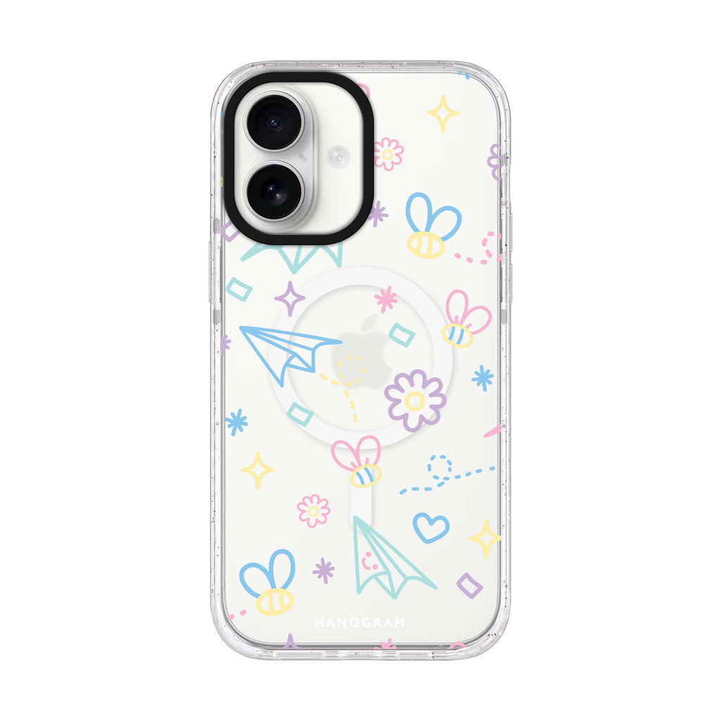 Playful Patterns iPhone 17 水晶透明保護殼正面展示
