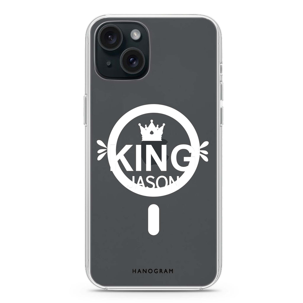 I am the king iPhone 15 Magsafe 兼容水晶透明保護殼