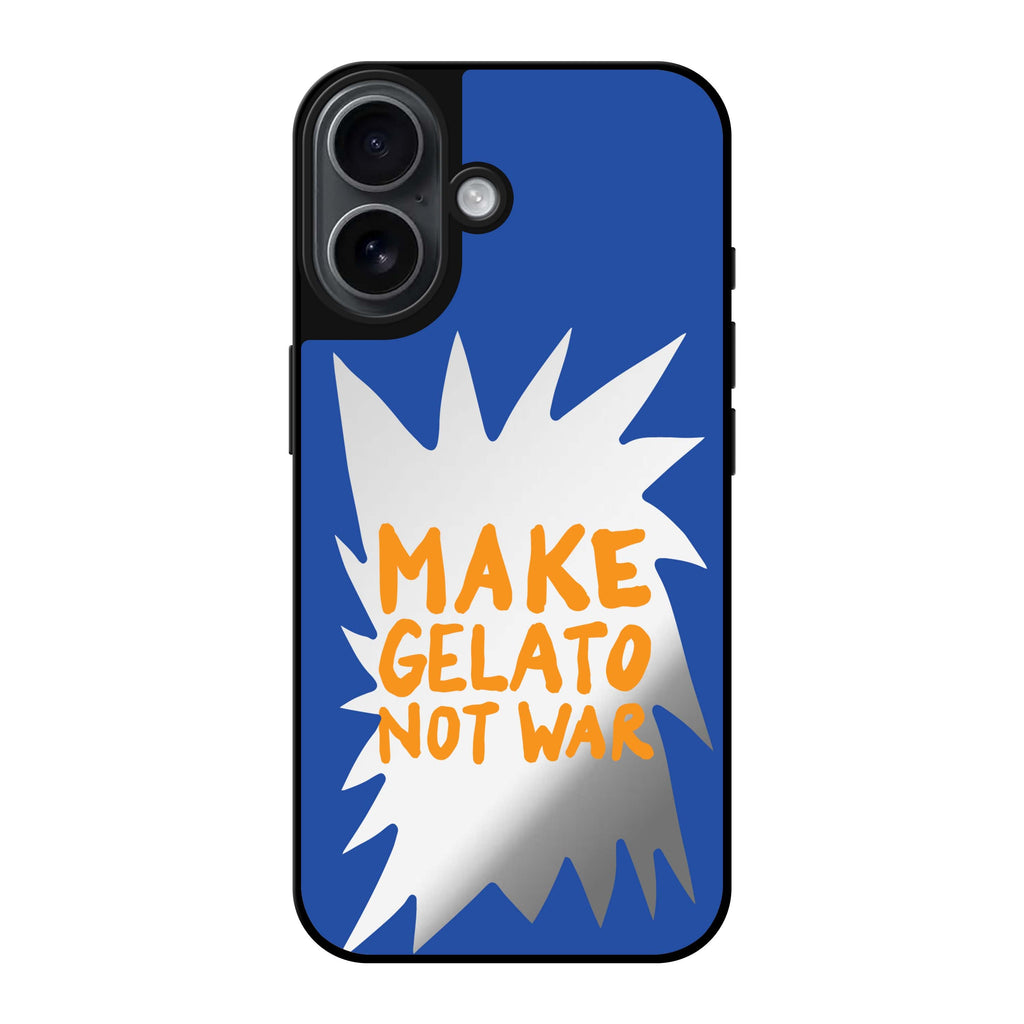 Reflective iPhone 16 Mirror Case –Make Gelato Not War Design