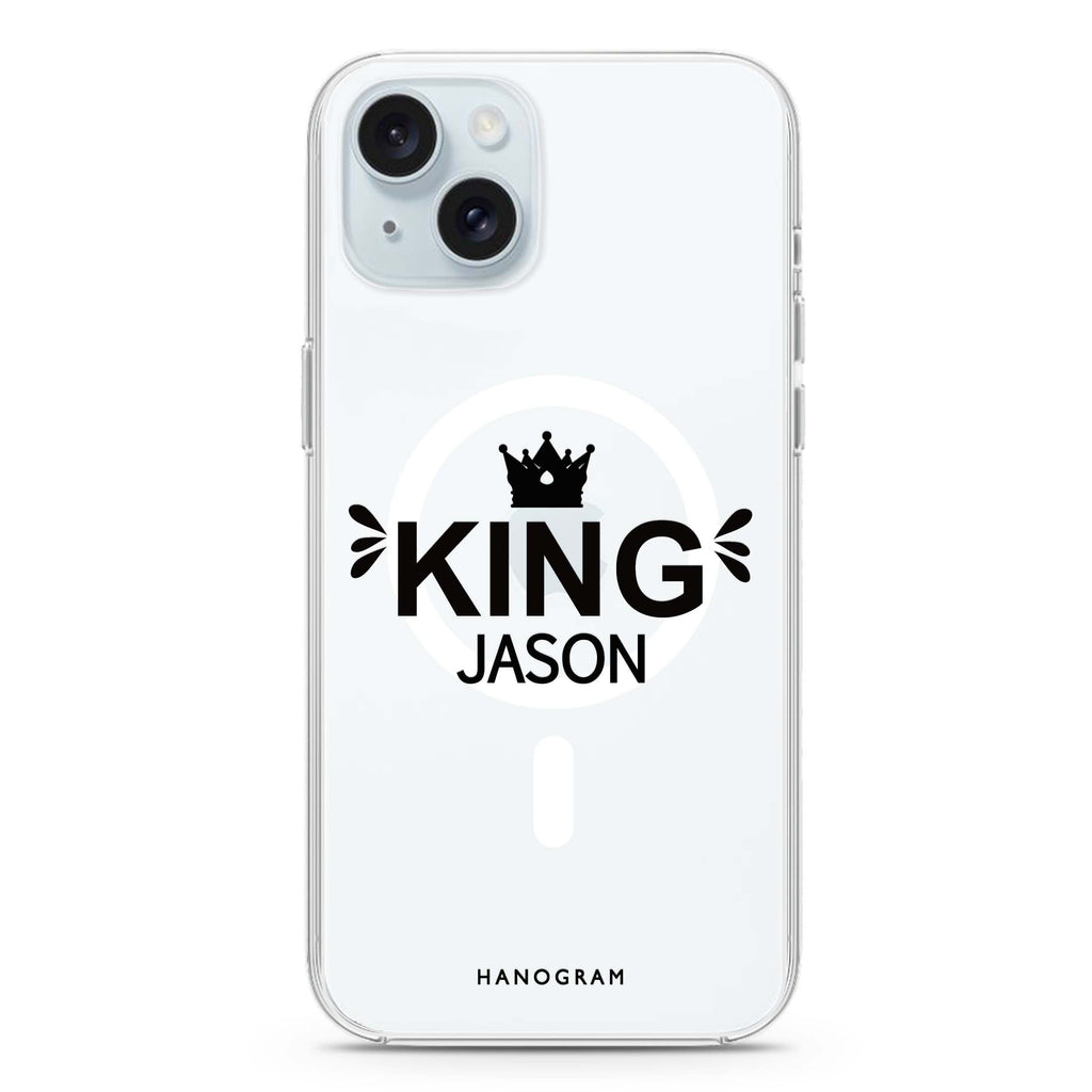 I am the king iPhone 15 Plus Magsafe 兼容水晶透明保護殼