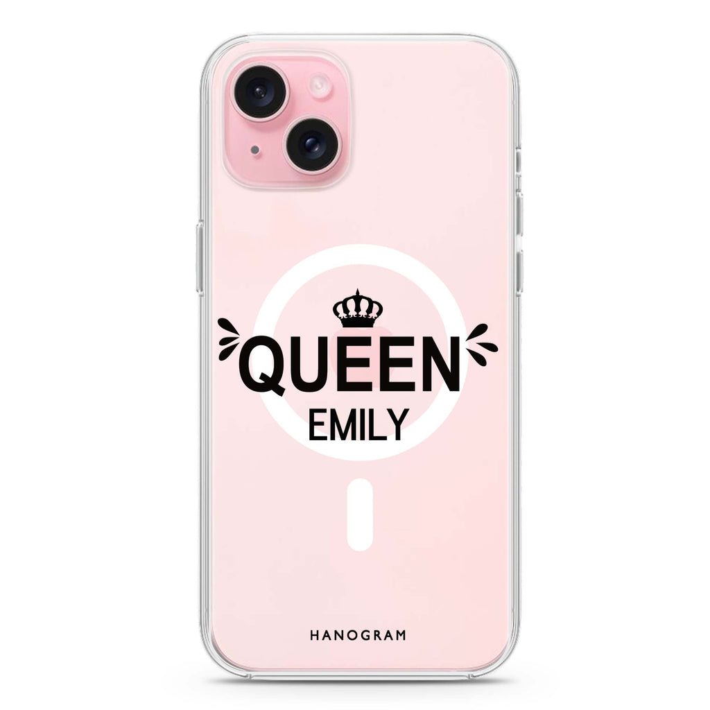 I am the queen iPhone 15 Magsafe 兼容水晶透明保護殼
