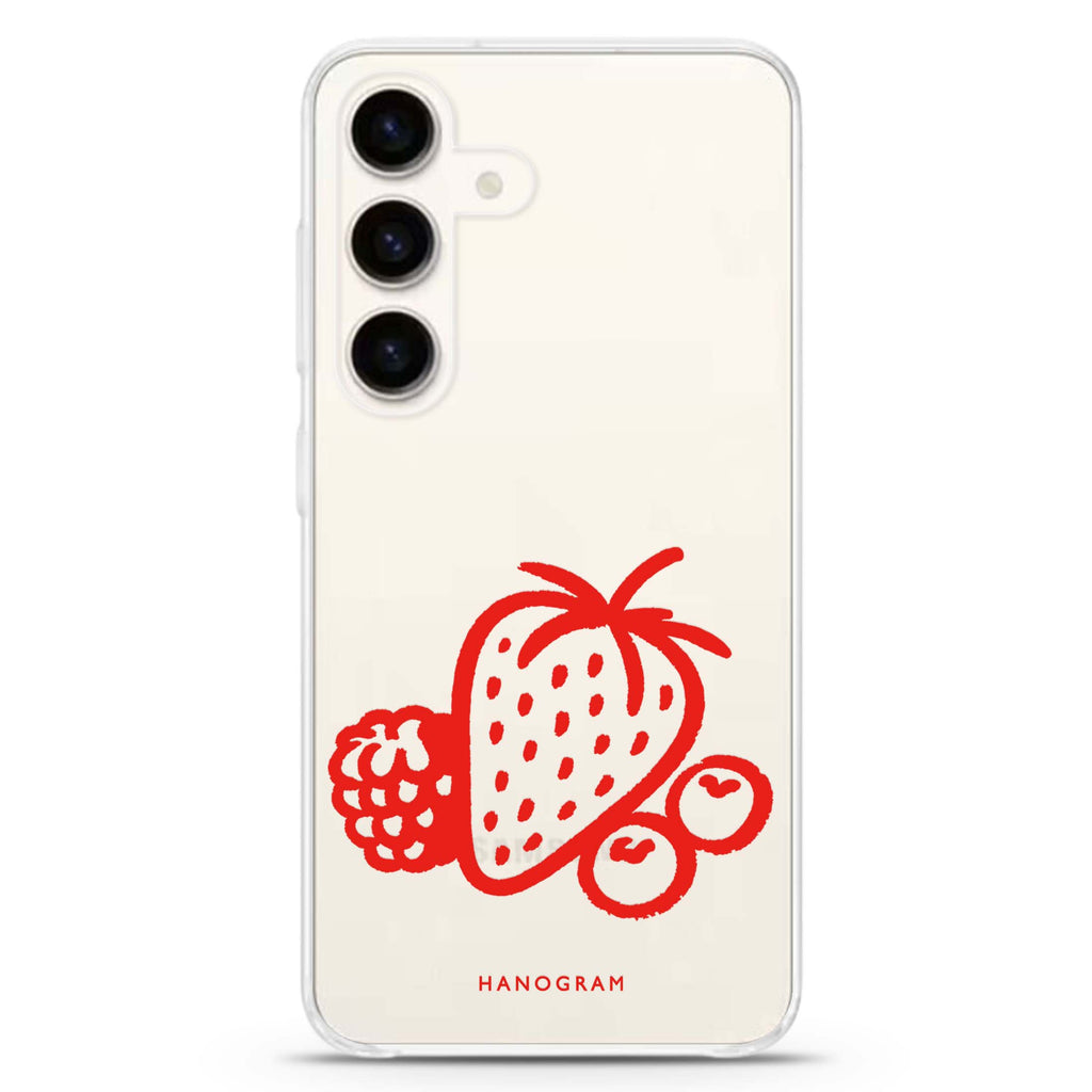 Berry Red Doodles Samsung Galaxy 水晶透明保護殼