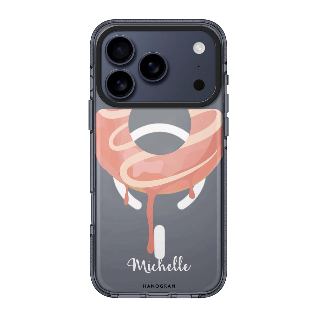 Yummy Donut I iPhone 17 Pro Max MagSafe 水晶透明保護殼 甜甜圈圖案設計 可自訂名字 圖1