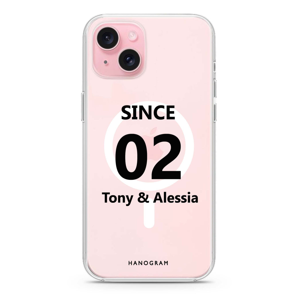 Love story iPhone 15 Magsafe 兼容水晶透明保護殼