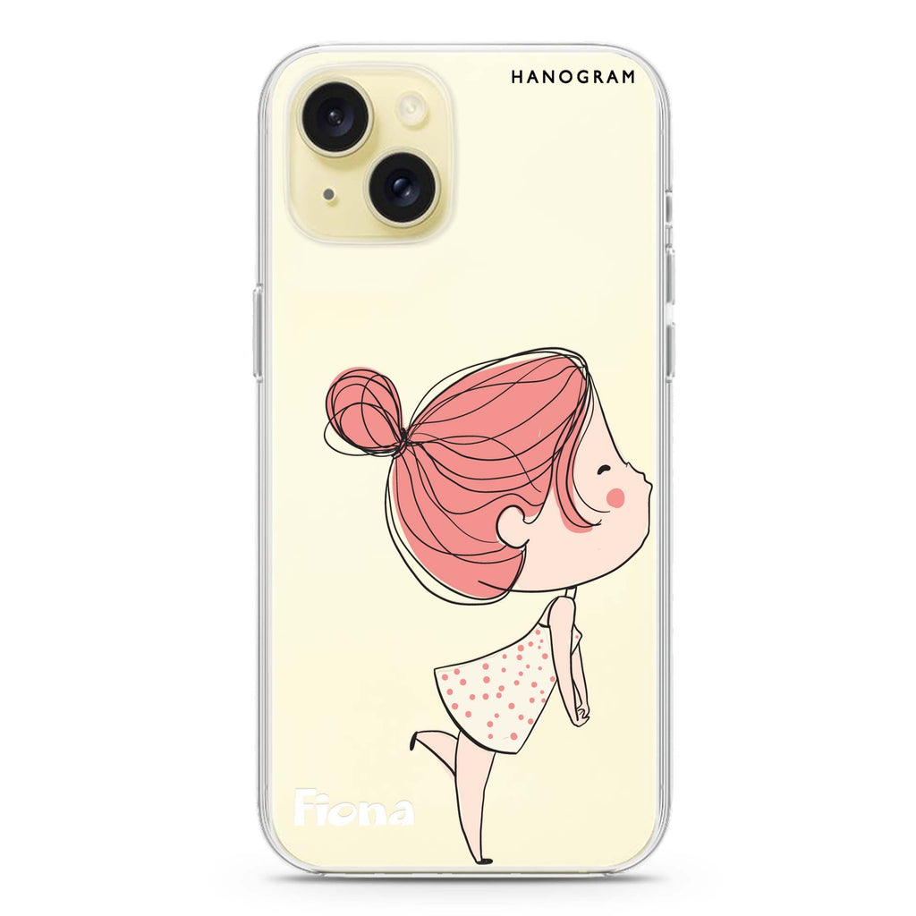 Cute girl kissing iPhone 15 水晶透明保護殼