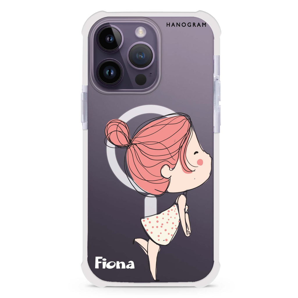 Cute girl kissing iPhone Magsafe 兼容超強防摔保護殼
