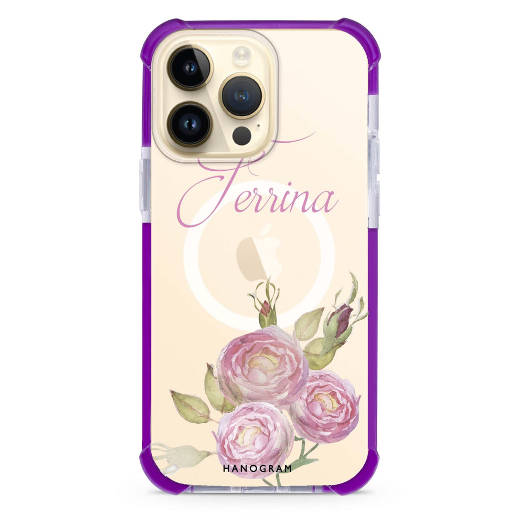 Three Watercolor Flowers iPhone Magsafe 兼容超強防摔保護殼