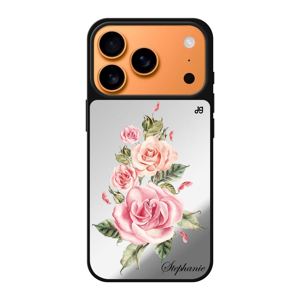 Pink Watercolor Floral 粉紅色花卉 iPhone 17 Pro Max 鏡面手機殼主圖