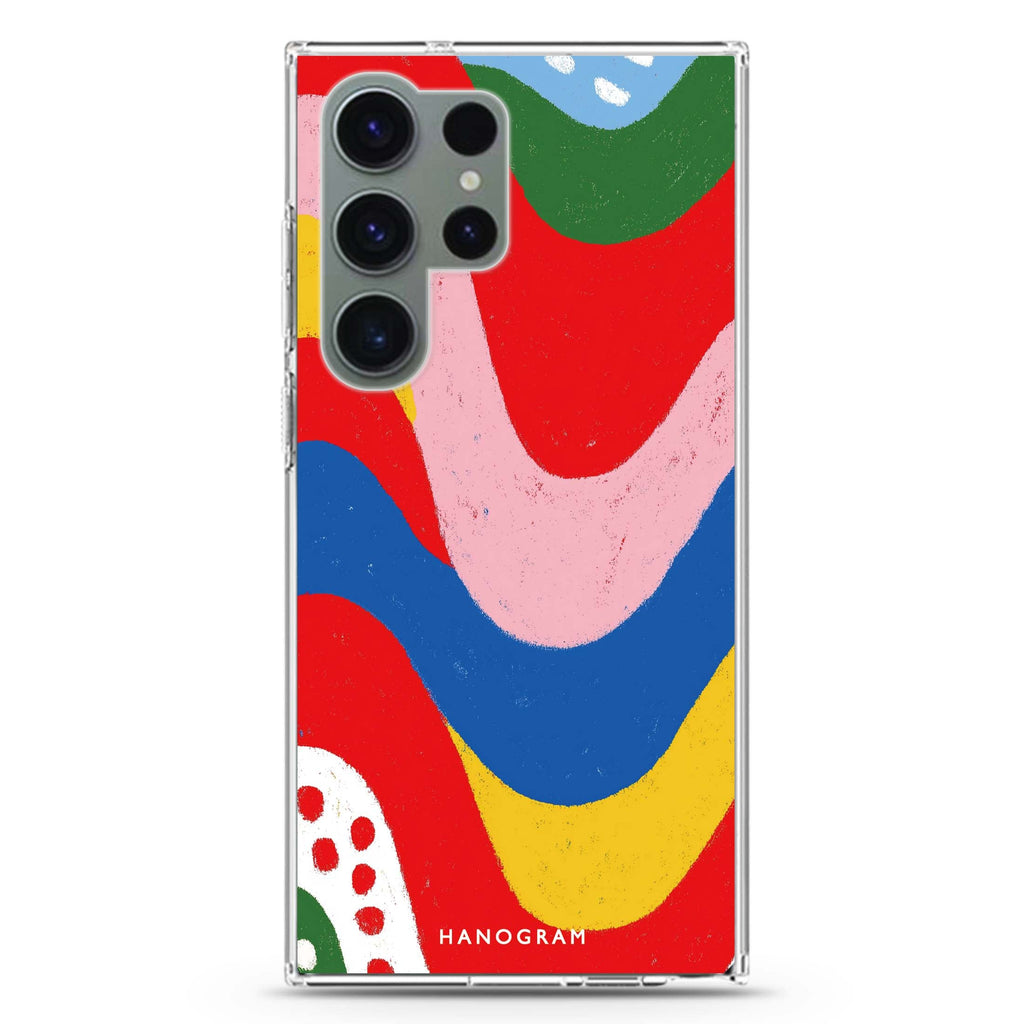 Candy Stripe Glow Samsung Galaxy Ultra 透明保護殼，適用 S26/S25/S24/S23 Ultra，圖1