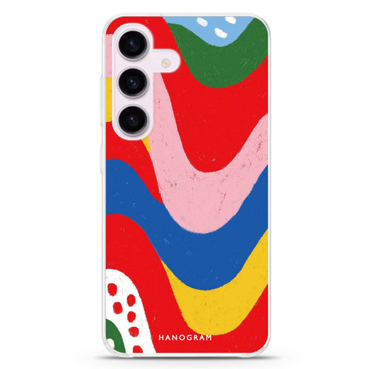 Candy Stripe Glow Samsung Galaxy S26/S25/S24 水晶透明保護殼正面展示