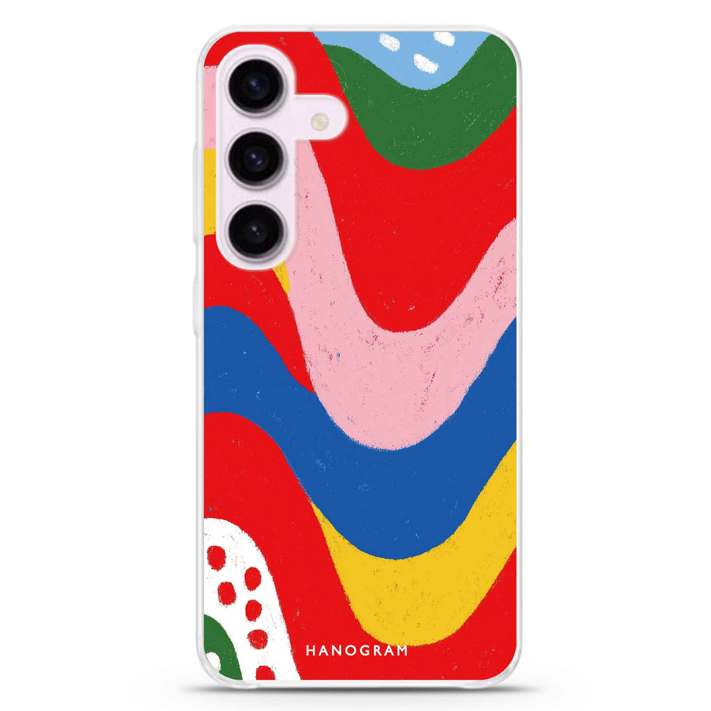 Candy Stripe Glow Samsung Galaxy S26/S25/S24 水晶透明保護殼正面展示