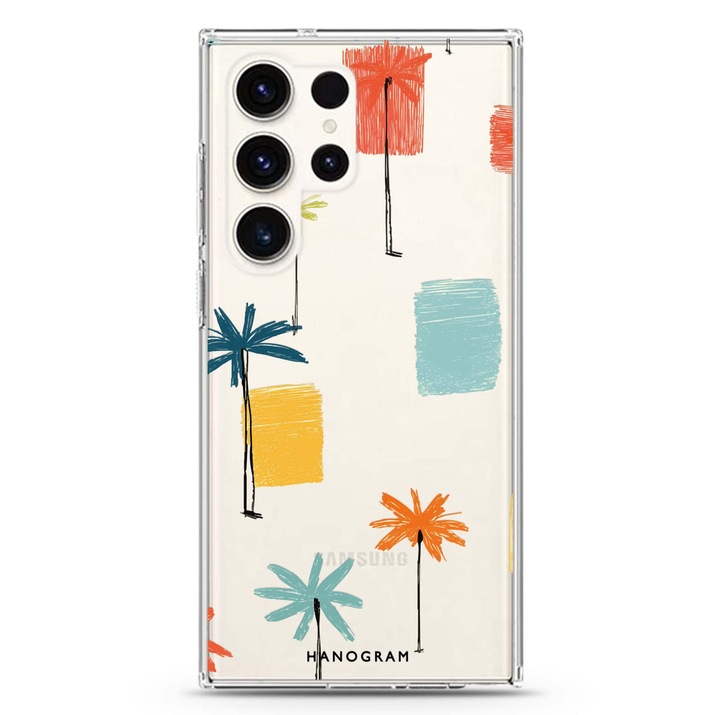 Tropic Scribble Samsung Galaxy Ultra 透明保護殼，適用 S26/S25/S24/S23 Ultra，圖1