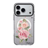 Pink Watercolor Floral iPhone 17 Pro Max MagSafe 水晶透明保護殼 花卉圖案設計 可自訂名字 圖1