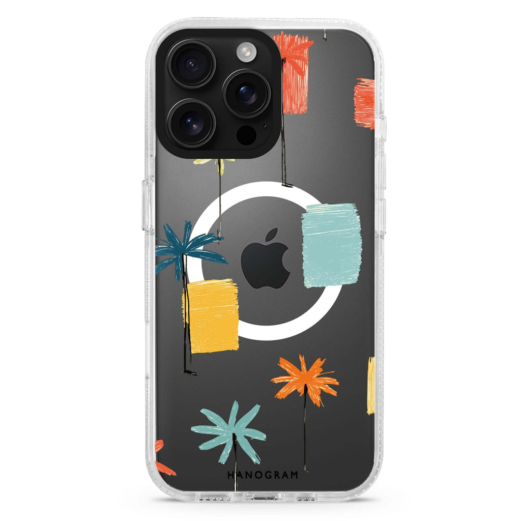 Tropic Scribble Magsafe 兼容水晶透明保護殼