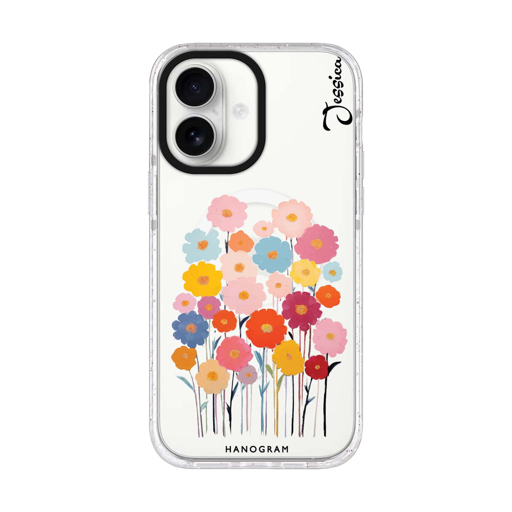 Garden Blooms iPhone 17 水晶透明保護殼正面展示