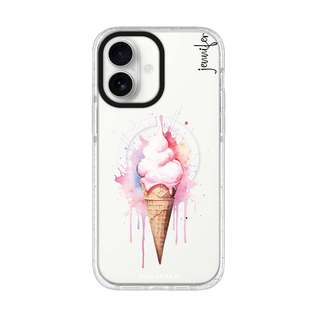 Sweet Swirls iPhone 17 水晶透明保護殼正面展示