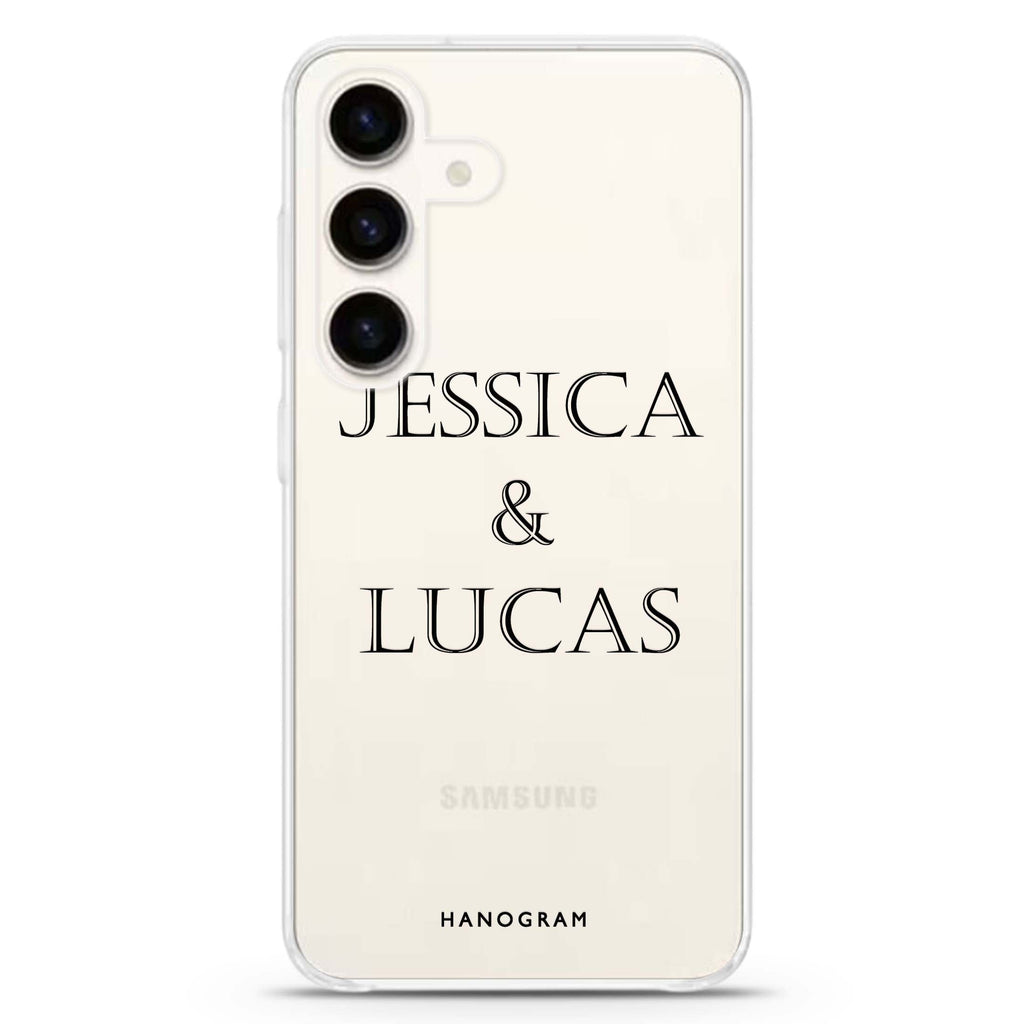 Gorgeous love Samsung Galaxy S26/S25/S24 可加名字水晶透明保護殼正面展示