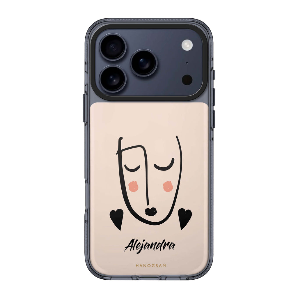 Lovely Face iPhone 17 Pro Max MagSafe 水晶透明保護殼 人像插畫設計 可自訂名字 圖1