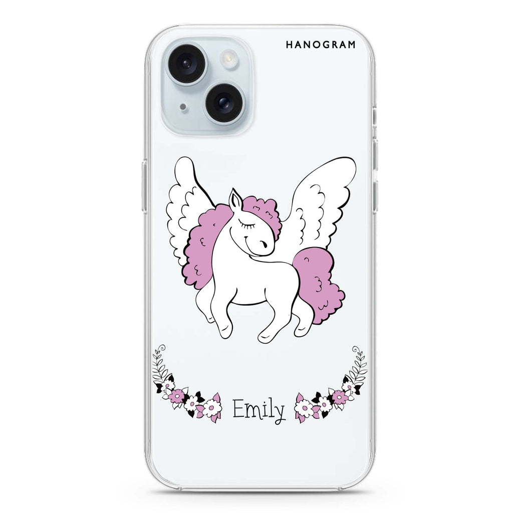 White Unicorn iPhone 15 水晶透明保護殼