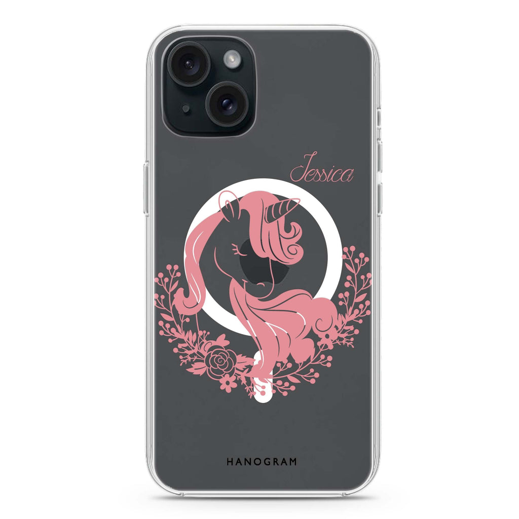 Silhouette Unicorn iPhone 15 Magsafe 兼容水晶透明保護殼