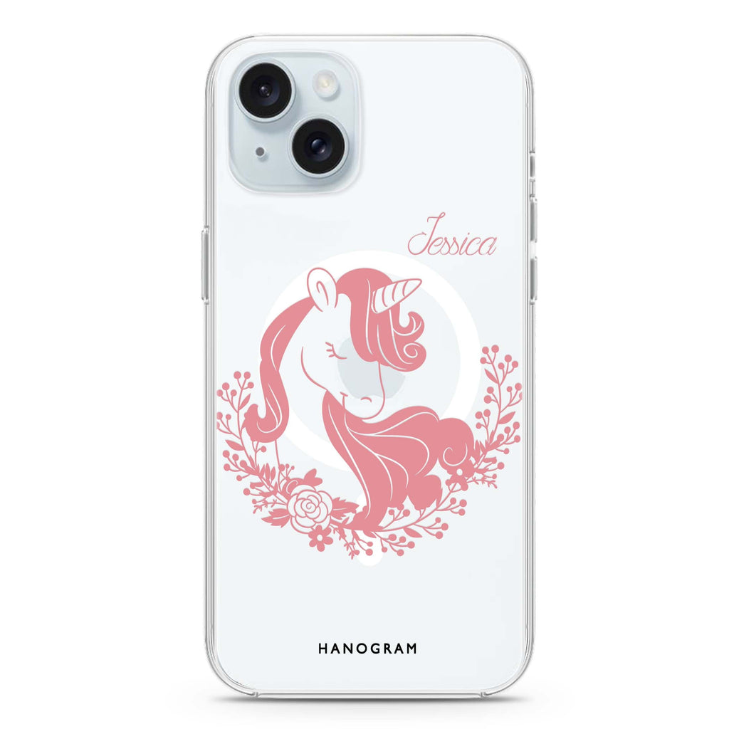 Silhouette Unicorn iPhone 15 Plus Magsafe 兼容水晶透明保護殼