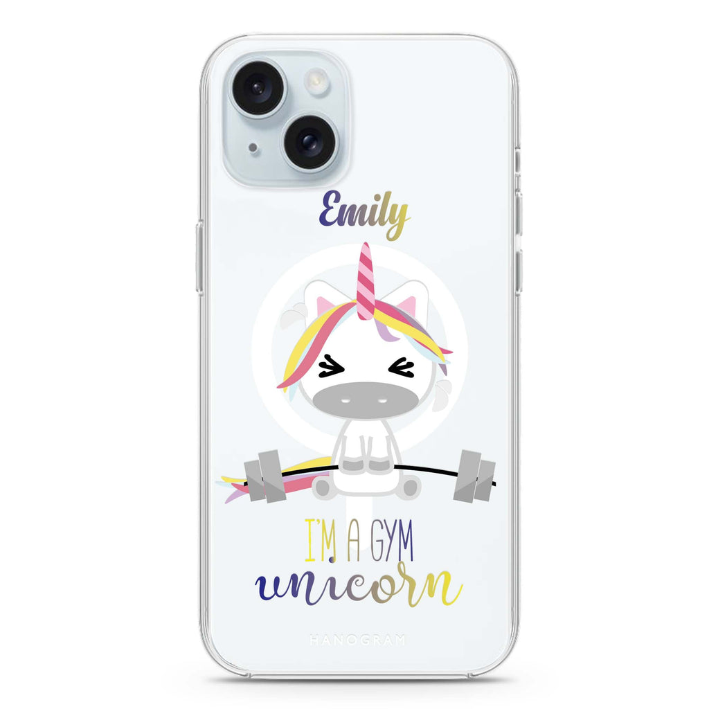 Gymnast Unicorn iPhone 15 Magsafe 兼容水晶透明保護殼