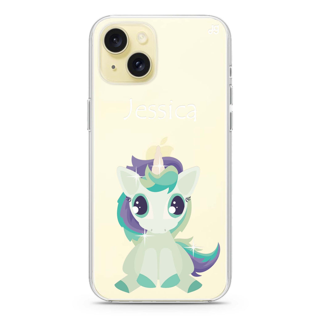 Pretty Eyes Unicorn iPhone 15 plus 水晶透明保護殼