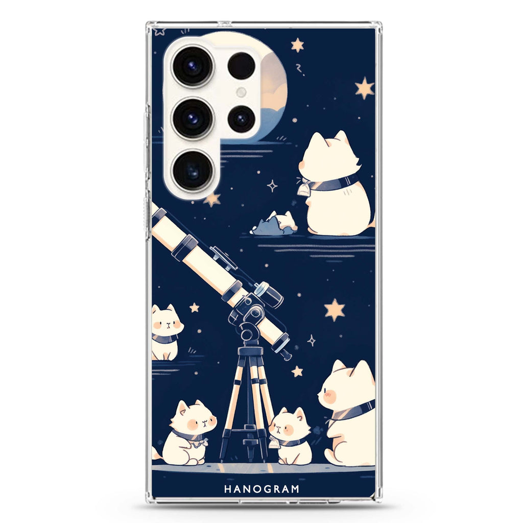 Stargazer Purr Samsung Galaxy Ultra 透明保護殼，適用 S26/S25/S24/S23 Ultra，圖1