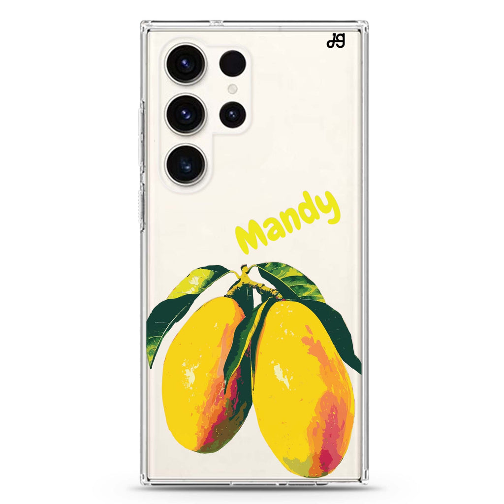 Mango Majesty Samsung Galaxy Ultra 可加名字透明保護殼，適用 S26/S25/S24/S23 Ultra，圖1
